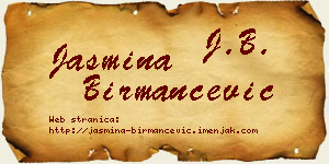 Jasmina Birmančević vizit kartica